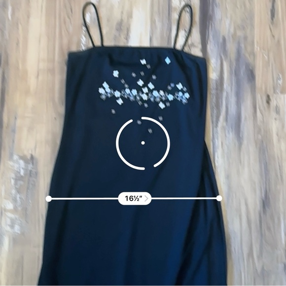 VTG 90s Black Mesh Layered Floral Embroidered Butterfly Square Neck Gown Dress - Picture 7 of 10